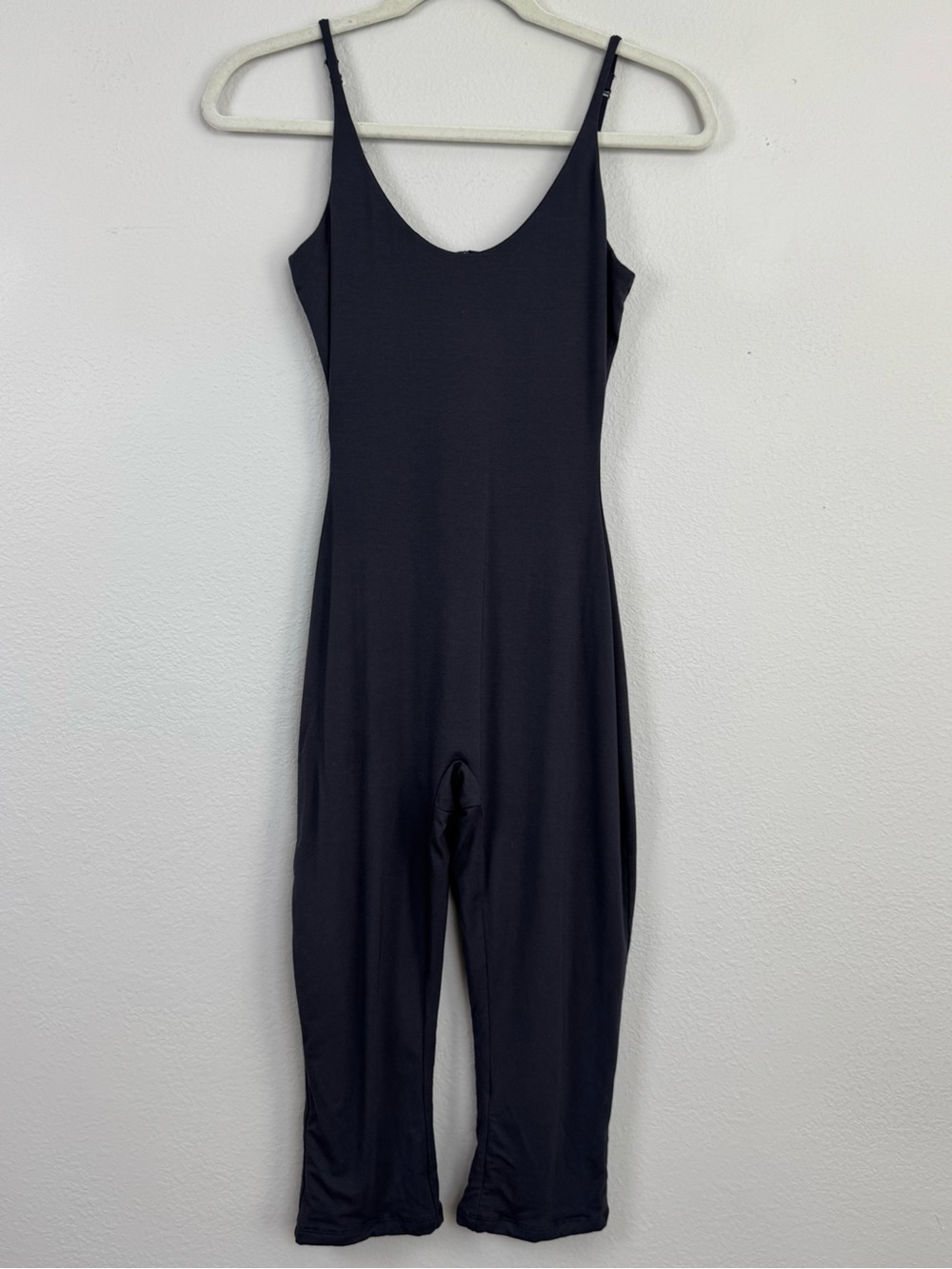 Skims Black Double Lined Smooth Lounge Skimpy Strap Capri Catsuit Sz S Shaping